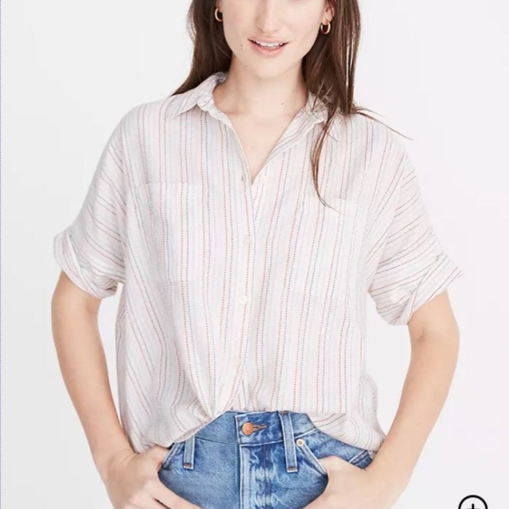 Madewell Courier Stitched Rainbow stripe